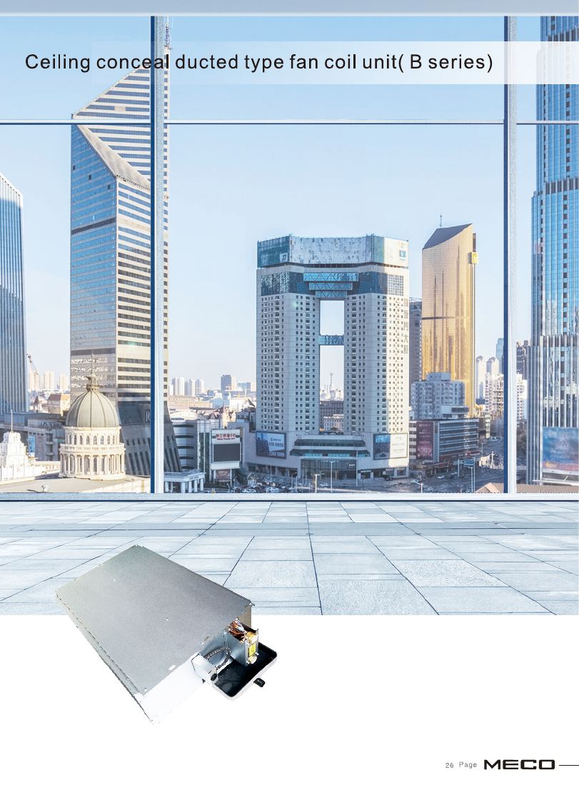 B series ceiling concealed ducted fan coil